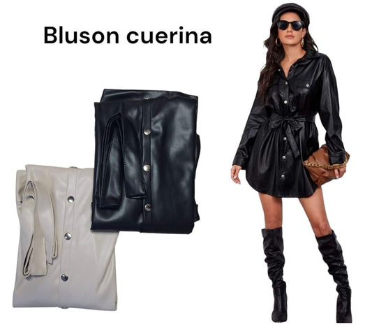Blusón en cuerina strech